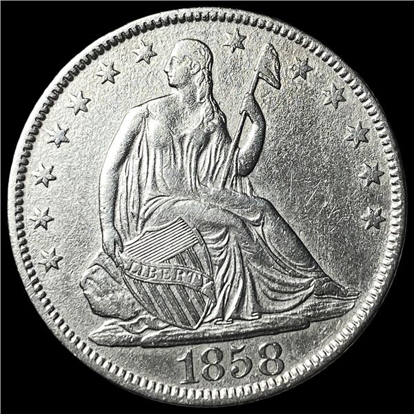 1858-O Silver Seated Liberty Half Dollar  UNCIRCULATED