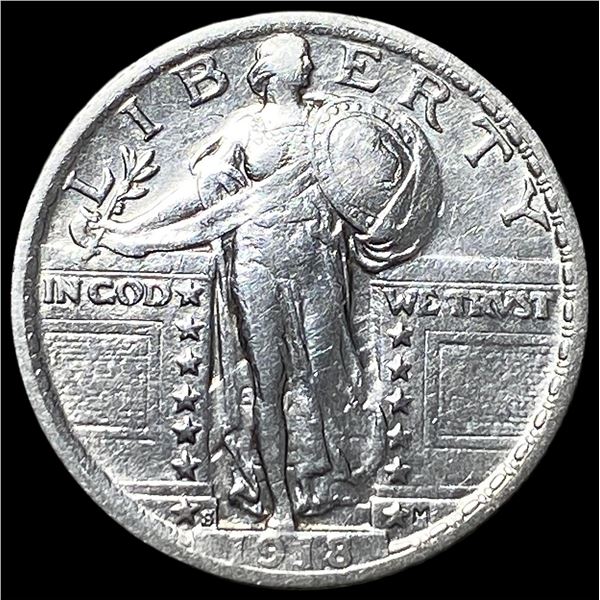 1918-S Silver Standing Liberty Quarter  CLOSELY UNCIRCULATED