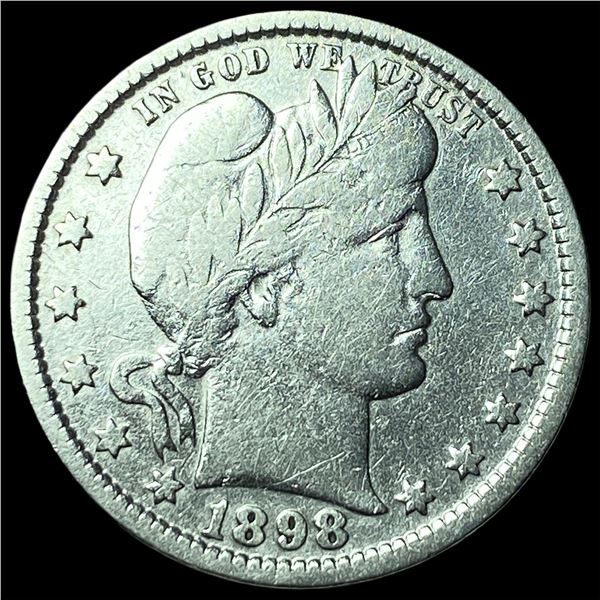 1898 Silver Barber Quarter NEARLY  UNCIRCULATED