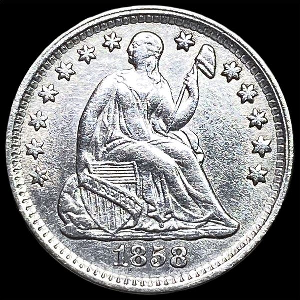 1858 Silver Seated Liberty Half Dime CLOSELY  UNCIRCULATED