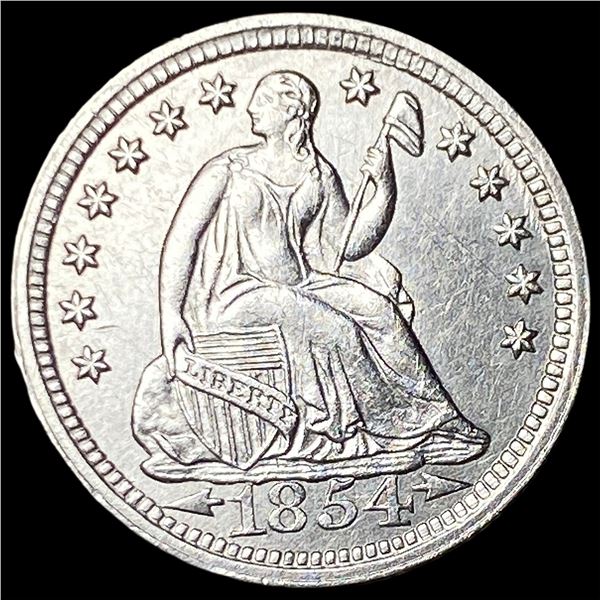 1854 Arrows Seated Liberty Half Dime CLOSELY  UNCIRCULATED