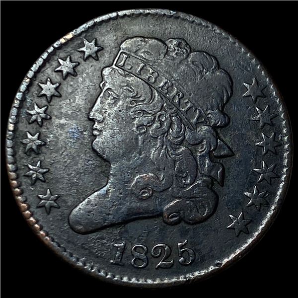 1825 Classic Head Half Cent NEARLY  UNCIRCULATED