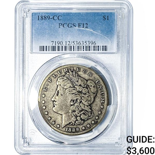 1889-CC Morgan Silver Dollar PCGS F12