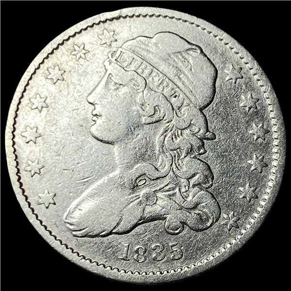 1835 Capped Bust Silver Quarter NEARLY  UNCIRCULATED