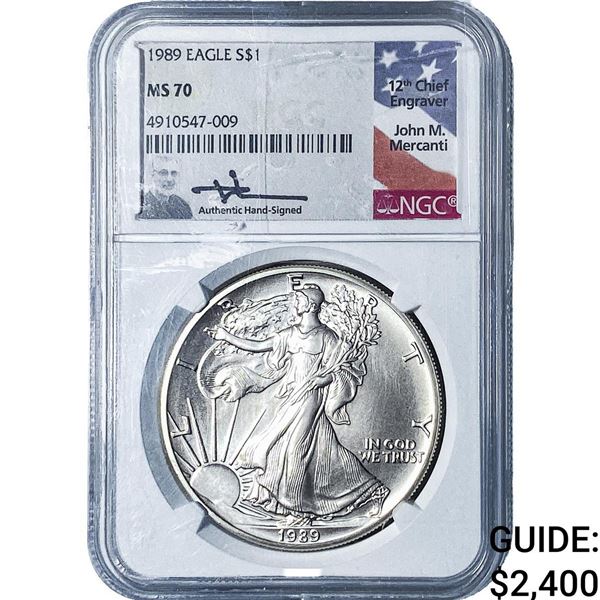 1989 Silver Eagle NGC MS70