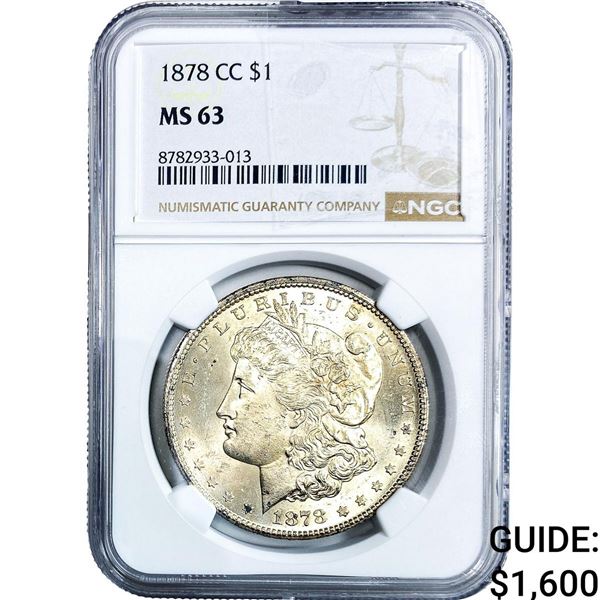 1878-CC Morgan Silver Dollar NGC MS63