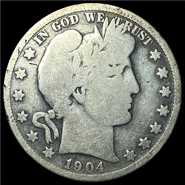 1904-S Silver Barber Half Dollar LIGHTLY  CIRCULATED