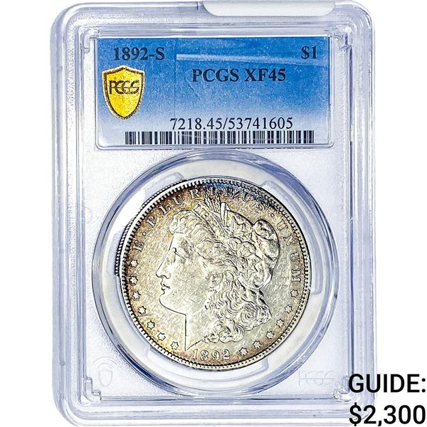 1892-S Morgan Silver Dollar PCGS XF45