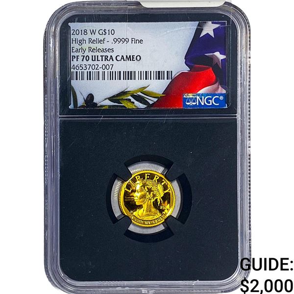 2018-W 1/10oz Gold $10 Liberty NGC PF70 UC