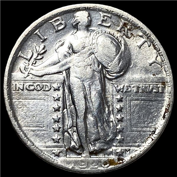 1920 Silver Standing Liberty Quarter NEARLY  UNCIRCULATED