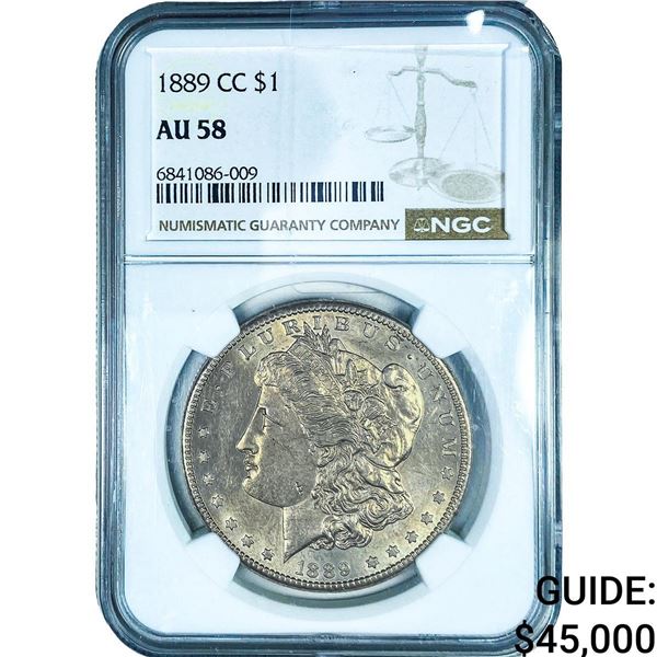 1889-CC Morgan Silver Dollar NGC AU58