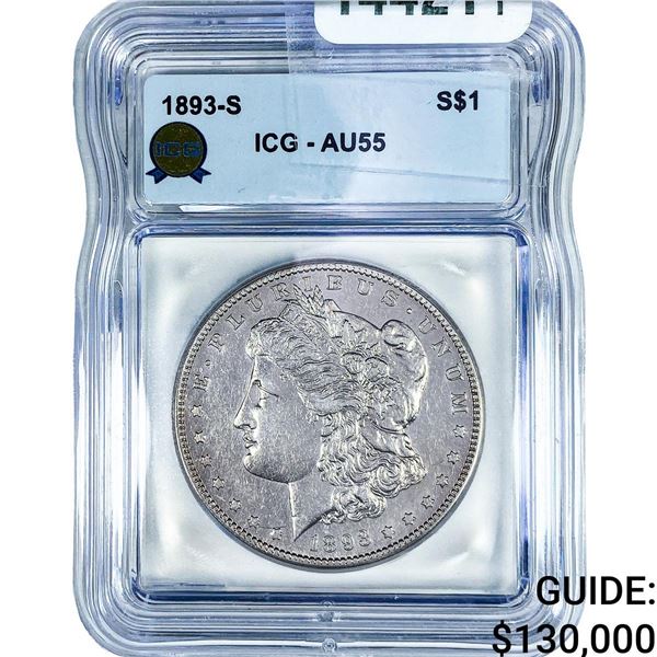 1893-S Morgan Silver Dollar ICG AU55