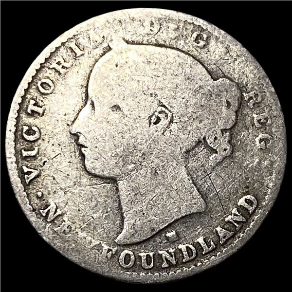 1876 Newfoundland Silver 10 Cents LIGHTLY  CIRCULATED