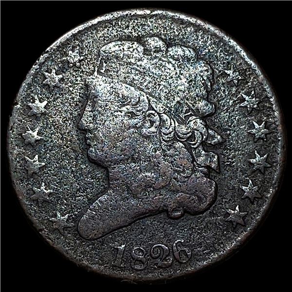 1826 Classic Head Half Cent ABOUT  UNCIRCULATED