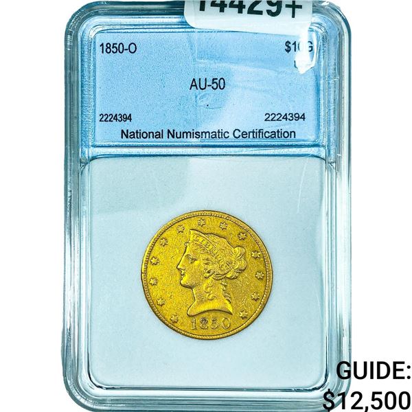 1850-O $10 Gold Eagle NNC AU50