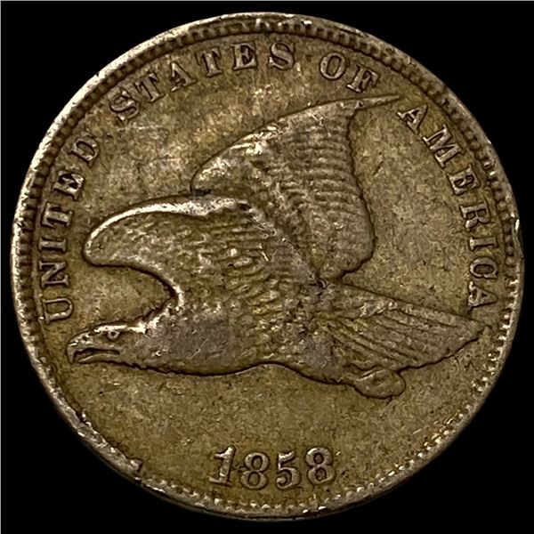 1858 Copper-Nickel Flying Eagle Cent NEARLY  UNCIRCULATED