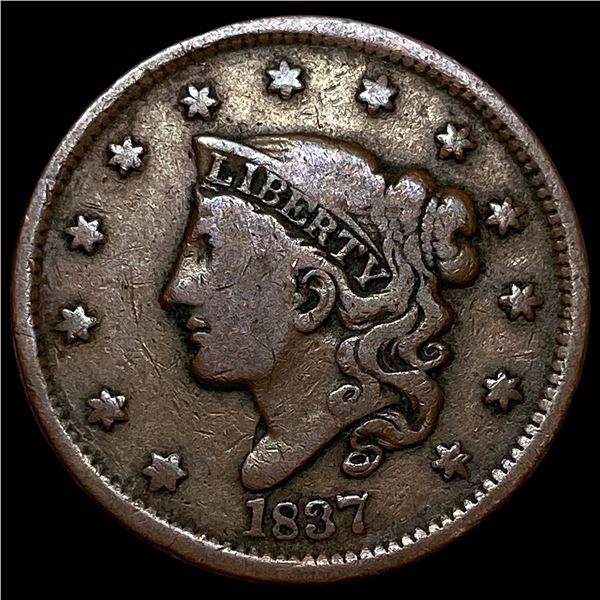 1837 Coronet Head Large Cent LIGHTLY  CIRCULATED