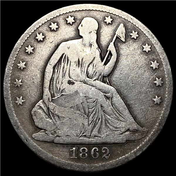 1862-S Silver Half Dollar LIGHTLY CIRCULATED