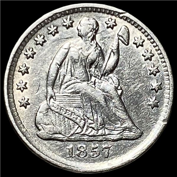 1857 Seated Liberty Half Dime CHOICE AU