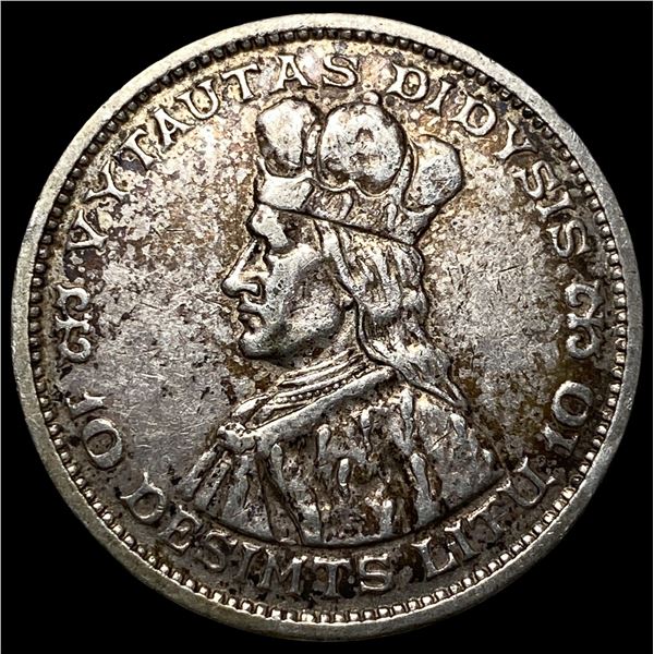 1936 Lithuania Silver 10 HIGH GRADE