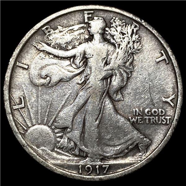 1917-D Silver Walking Liberty Half Dollar  NEARLY UNCIRCULATED