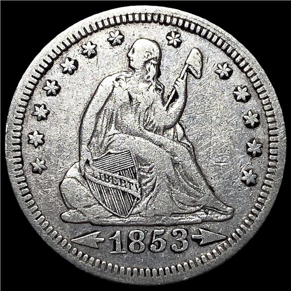 1853 Arrows Seated Liberty Quarter LIGHTLY  CIRCULATED