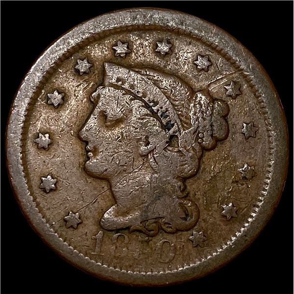 1850 Braided Hair Large Cent ABOUT  UNCIRCULATED