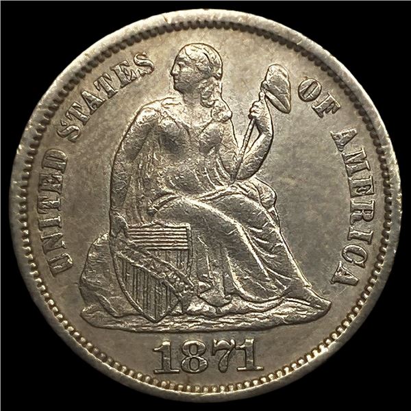 1871-S Seated Liberty Dime