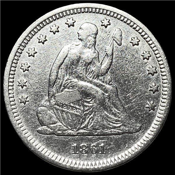 1861 Seated Liberty Quarter CLOSELY  UNCIRCULATED