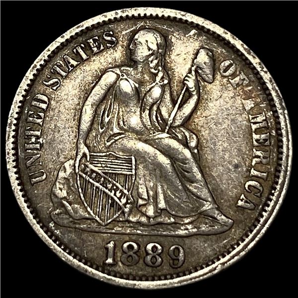 1889 Silver Seated Liberty Dime CLOSELY  UNCIRCULATED