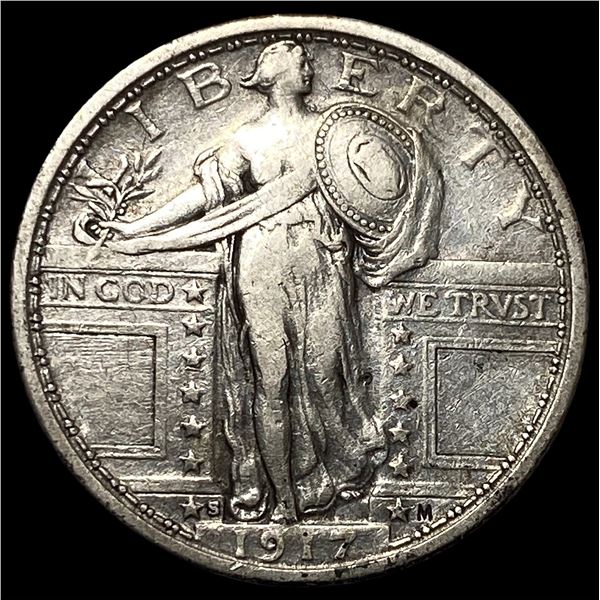 1917-S Silver Standing Liberty Quarter NEARLY  UNCIRCULATED