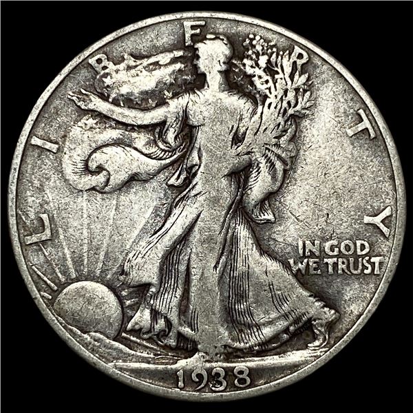 1938-D Silver Half Dollar Walking Liberty  ABOUT UNCIRCULATED