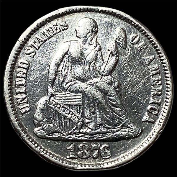 1876-CC Silver Seated Liberty Dime CLOSELY  UNCIRCULATED