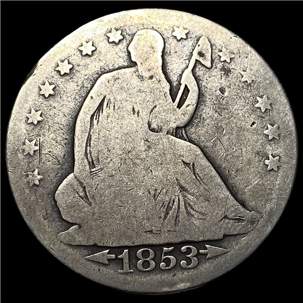 1853 Arrows Seated Liberty Half Dollar NICELY  CIRCULATED