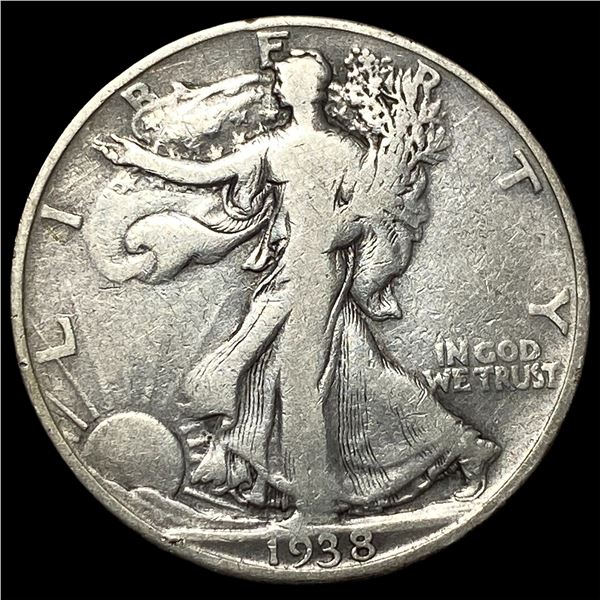 1938-D Silver Walking Liberty Half Dollar  NEARLY UNCIRCULATED
