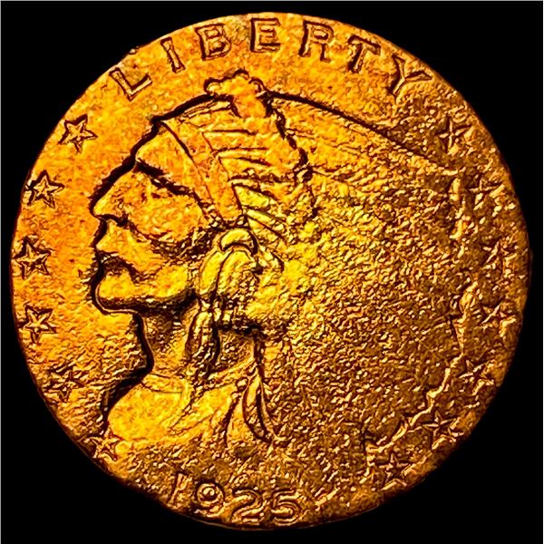 1925 Indian Head Gold $2.5 Quarter Eagle  CLOSELY UNCIRCULATED