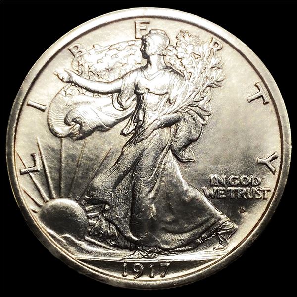 1917-D Obv MM Walking Liberty Half Dollar