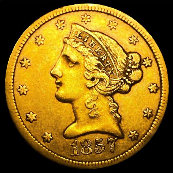 1857-S $5 Gold Half Eagle