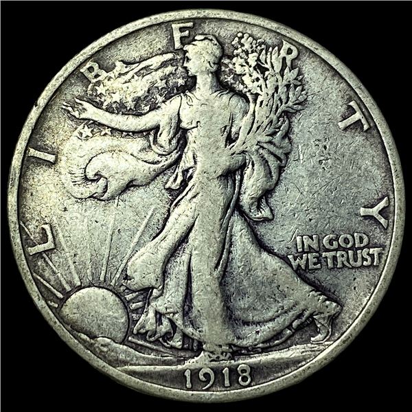 1918 Walking Liberty Half Dollar NEARLY  UNCIRCULATED