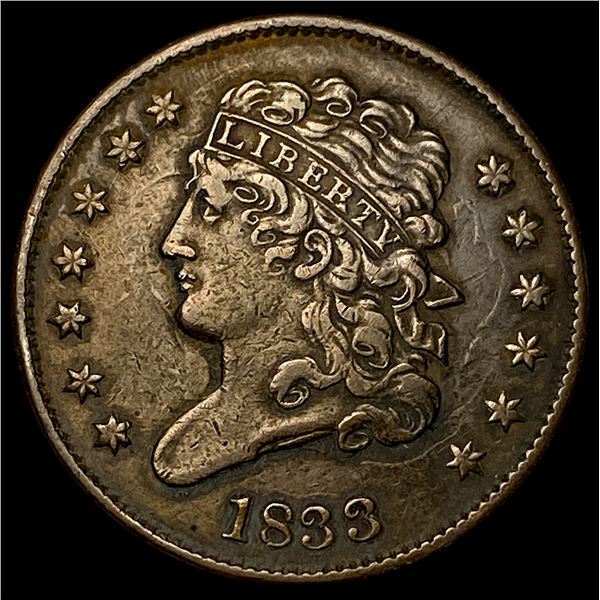1833 Classic Head Half Cent CLOSELY  UNCIRCULATED