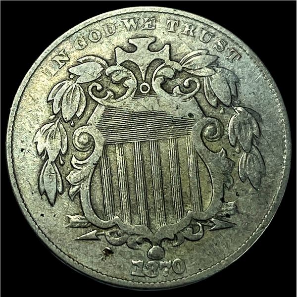 1870 Shield Nickel CLOSELY UNCIRCULATED