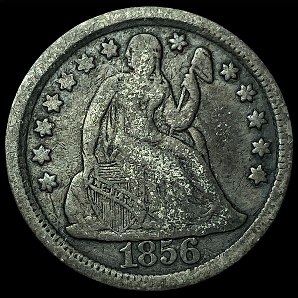 1856 Silver Seated Liberty Dime NEARLY  UNCIRCULATED