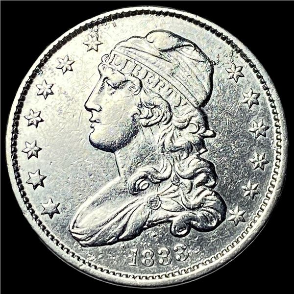 1833 Capped Bust Silver Quarter CHOICE AU