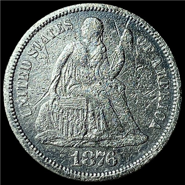 1876-CC Silver Seated Liberty Dime HIGH GRADE