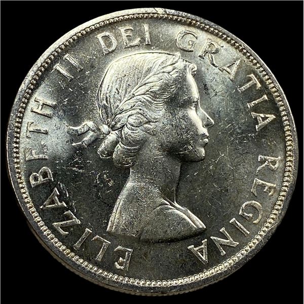 1958 Canada Silver Dollar British Columbia  GEM BU