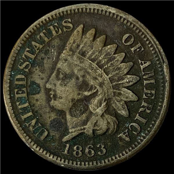 1863 Copper-Nickel Indian Head Cent NEARLY  UNCIRCULATED