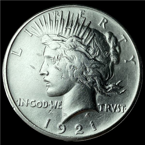 1921 Silver High Relief Peace Dollar CHOICE AU