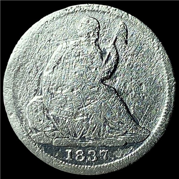 1837 Silver Half Dime No Stars NICELY  CIRCULATED