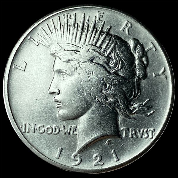 1921 Silver High Relief Peace Dollar CHOICE AU