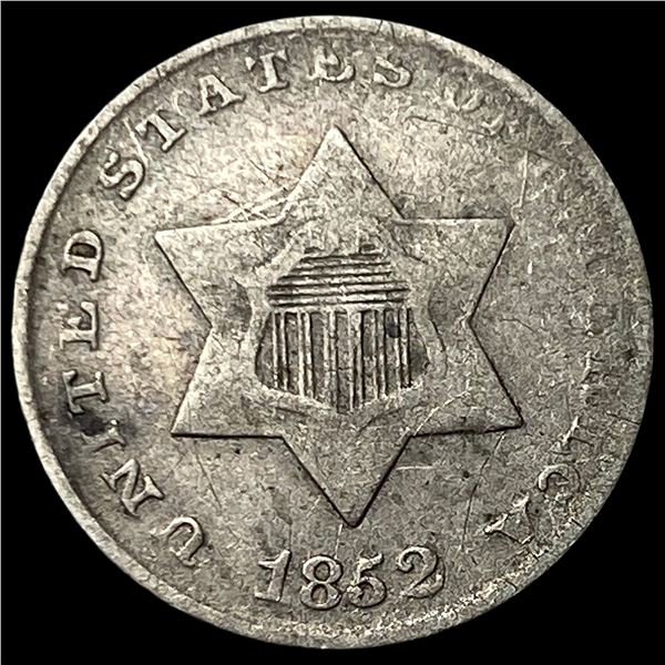 1852 Silver Three-Cent Piece LIGHTLY  CIRCULATED